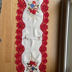 Embroidered European holiday table linens